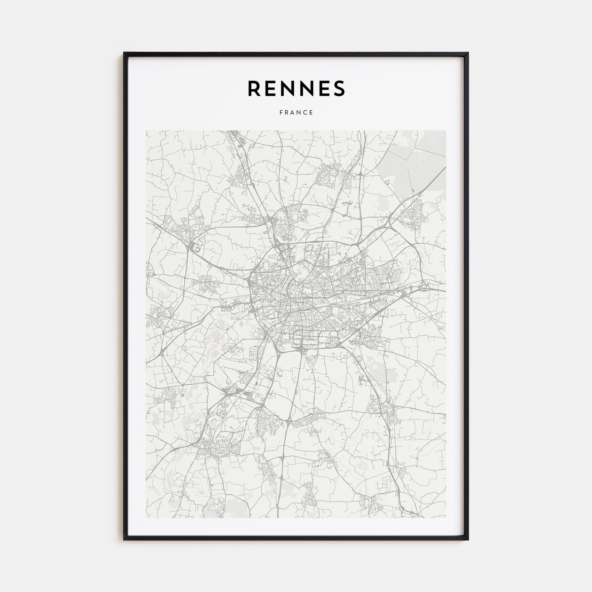 Rennes Map Portrait Poster