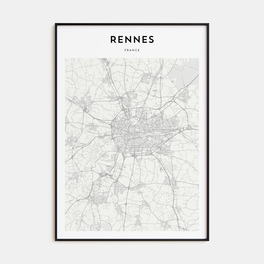 Rennes Map Portrait Poster