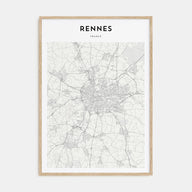 Rennes Map Portrait Poster
