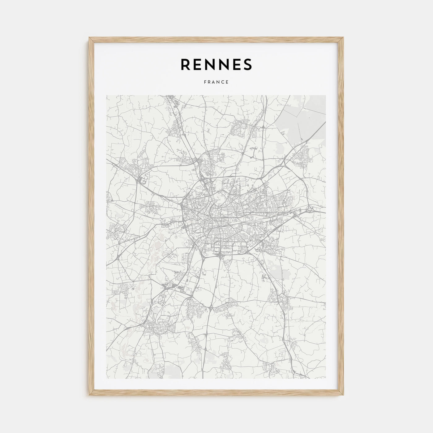 Rennes Map Portrait Poster