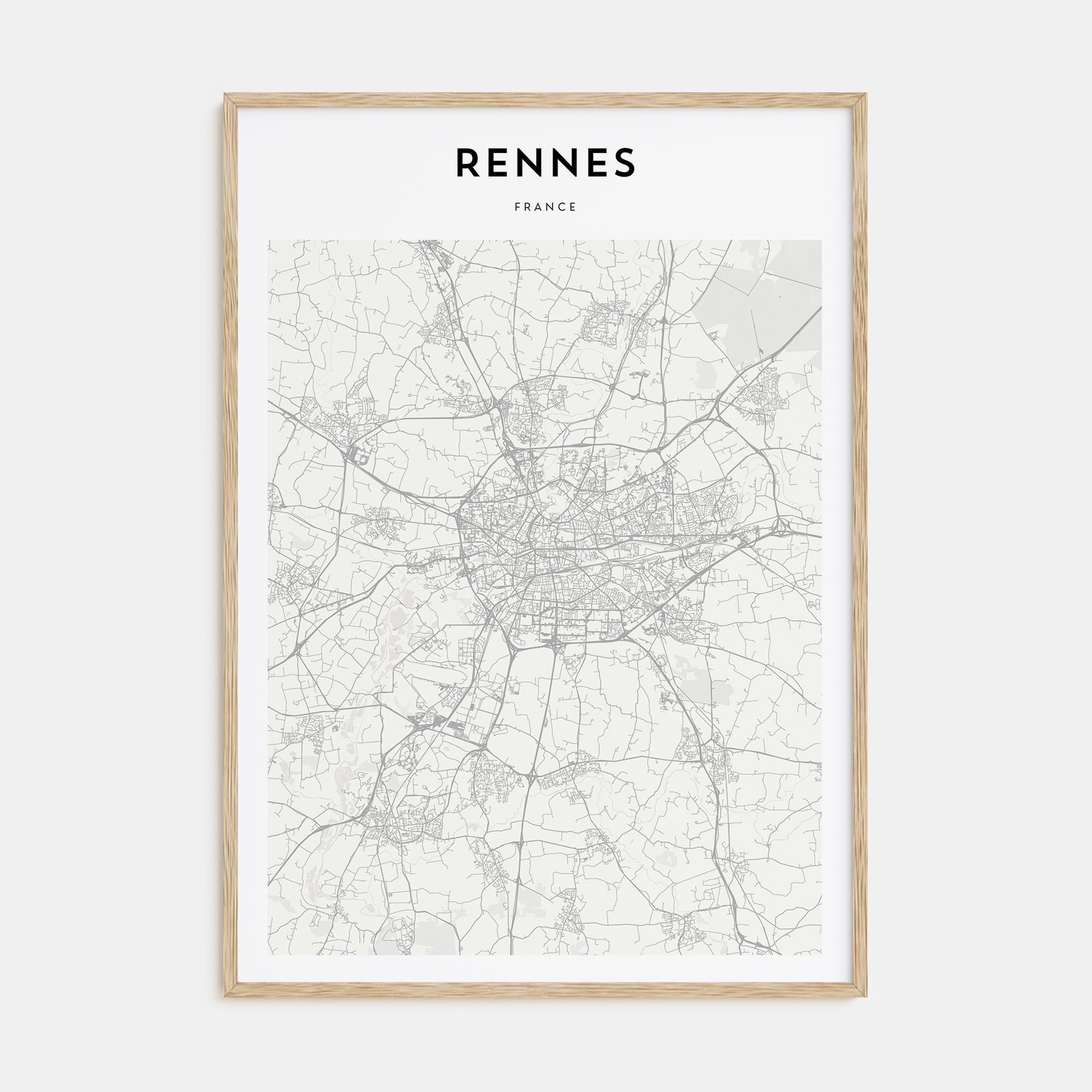 Rennes Map Portrait Poster