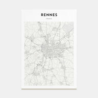 Rennes Map Portrait Poster