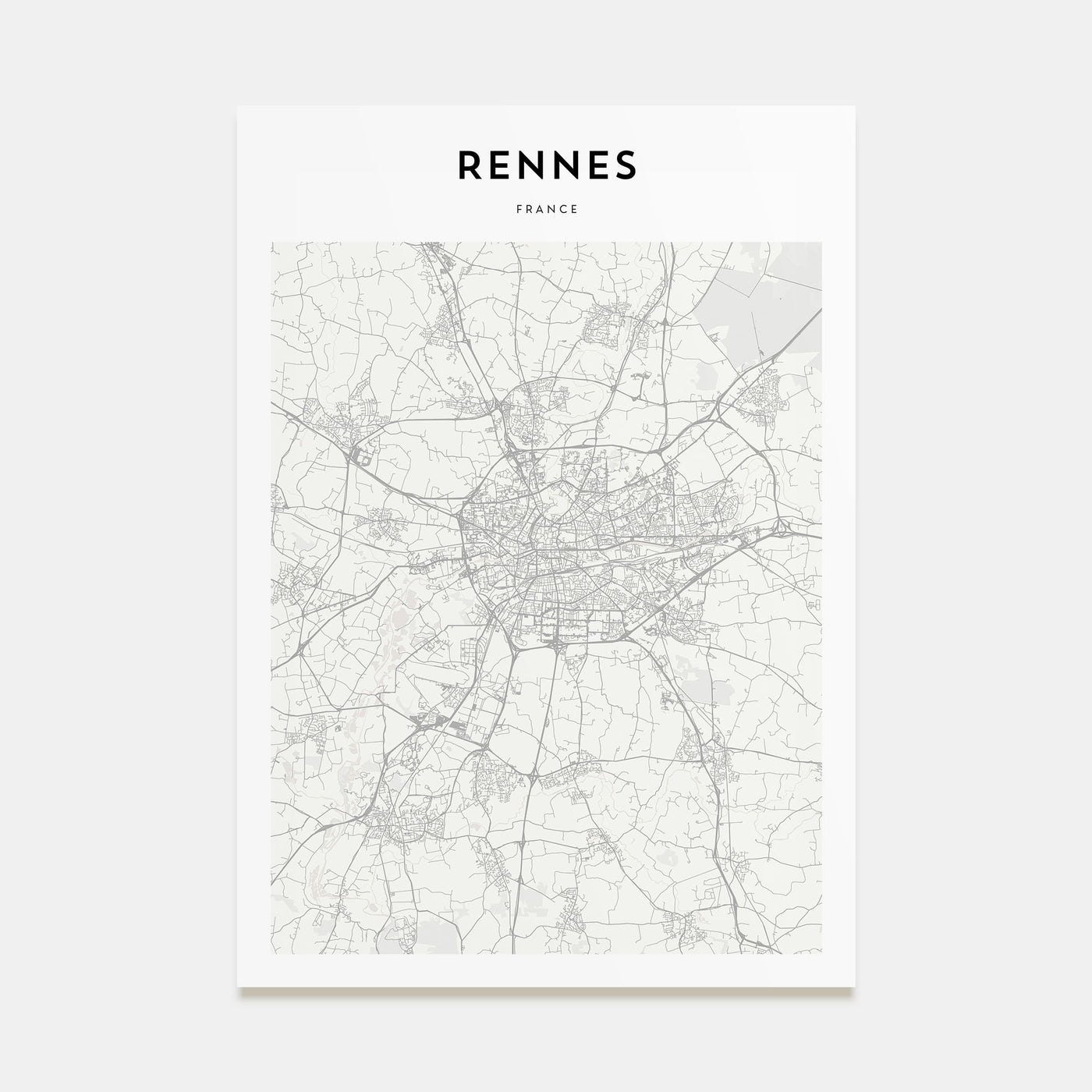 Rennes Map Portrait Poster