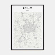 Rennes Map Portrait Poster