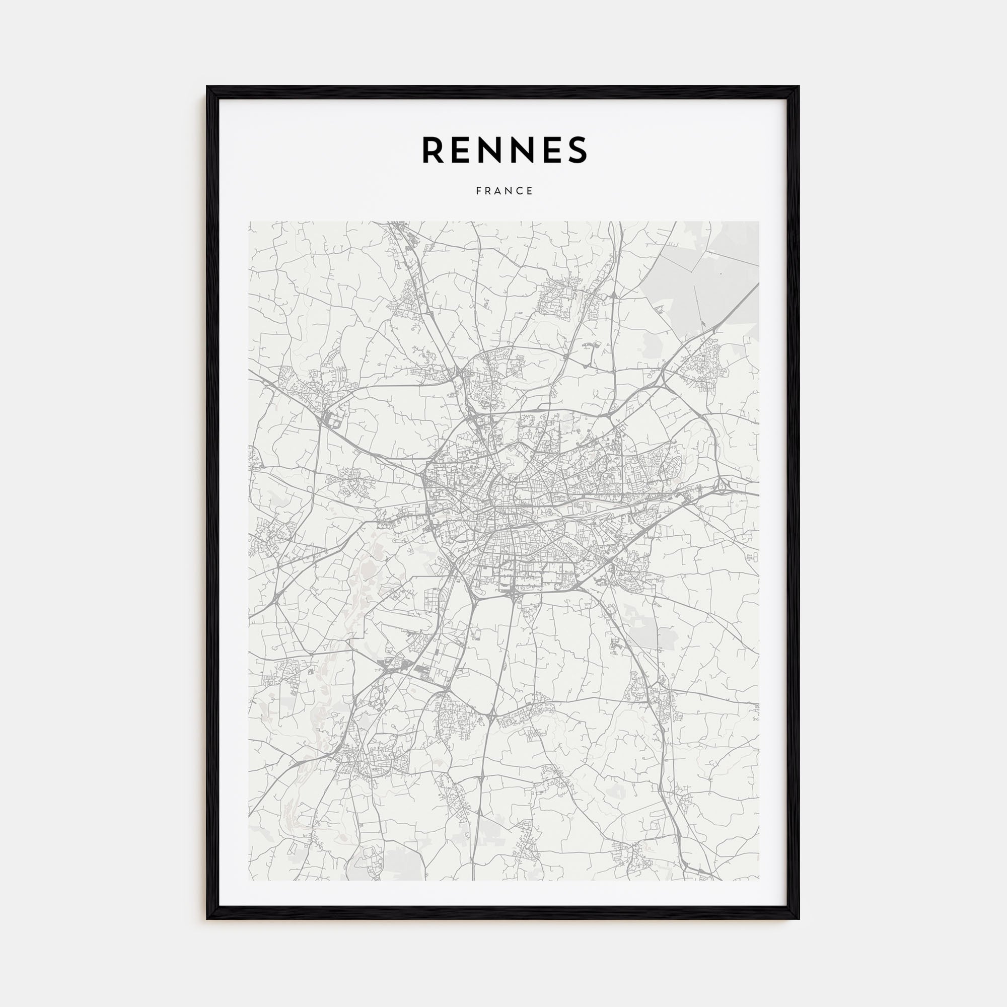 Rennes Map Portrait Poster