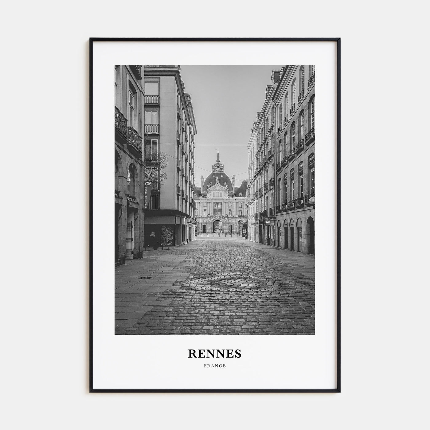 Rennes Portrait B&W Poster