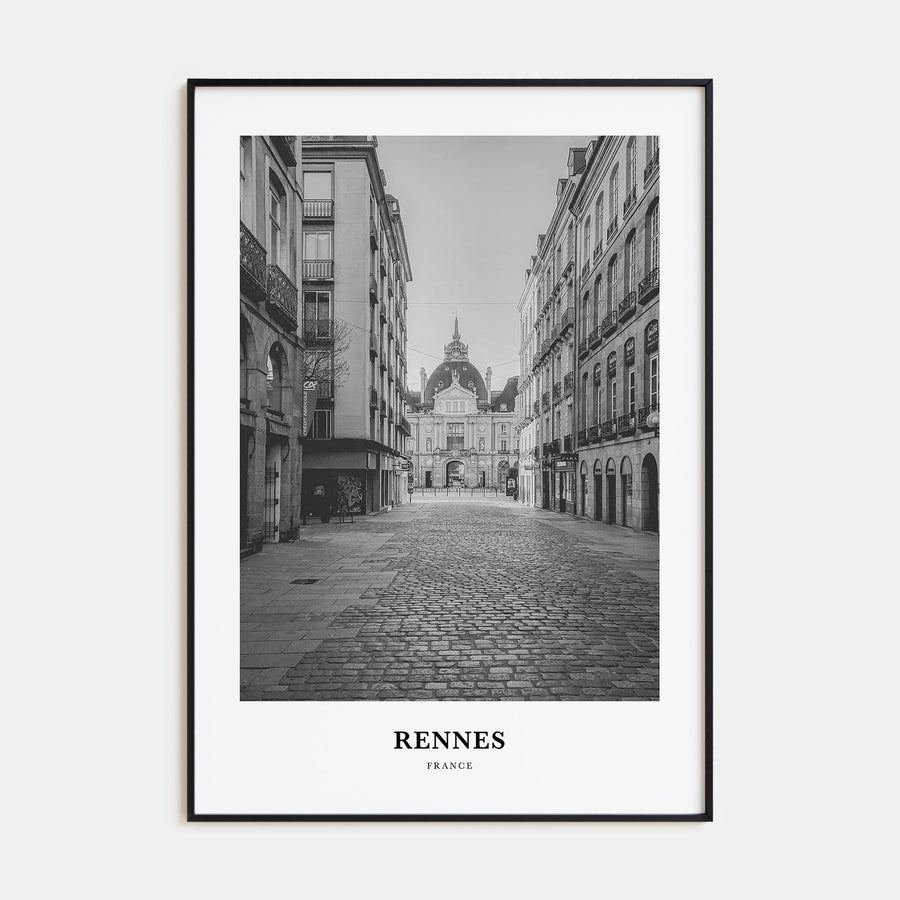 Rennes Portrait B&W Poster