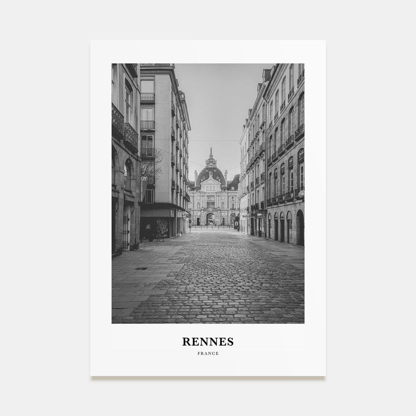 Rennes Portrait B&W Poster