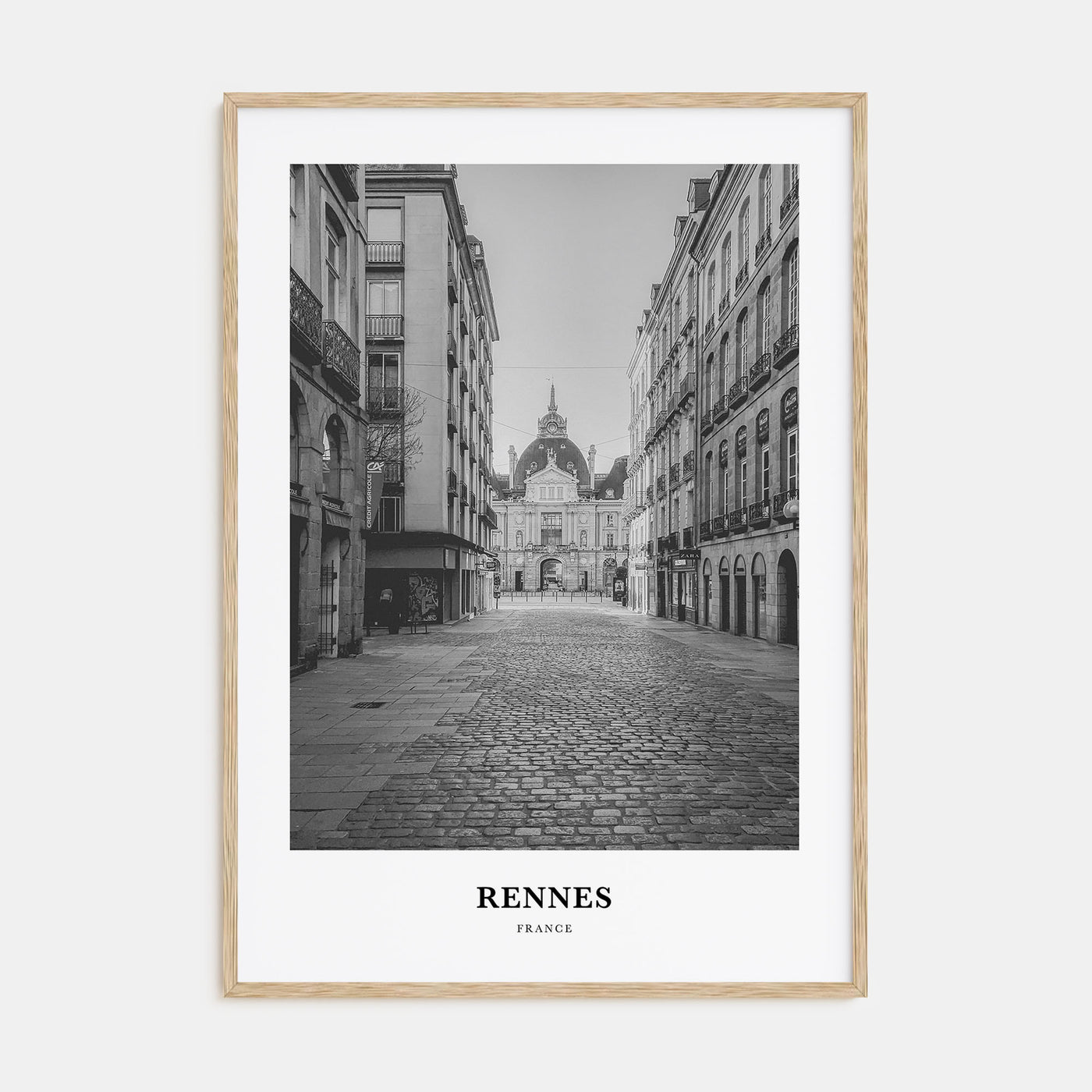 Rennes Portrait B&W Poster