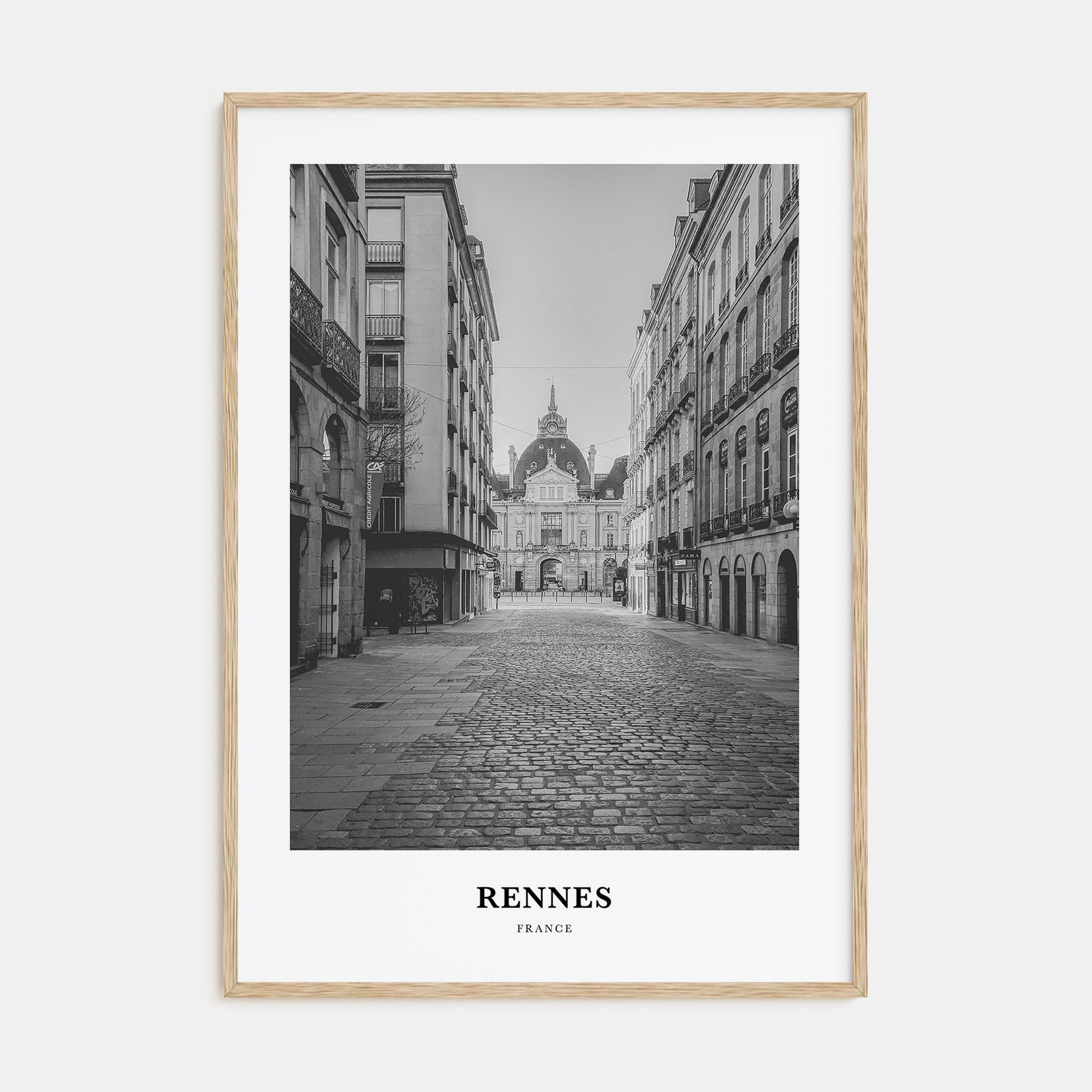 Rennes Portrait B&W Poster