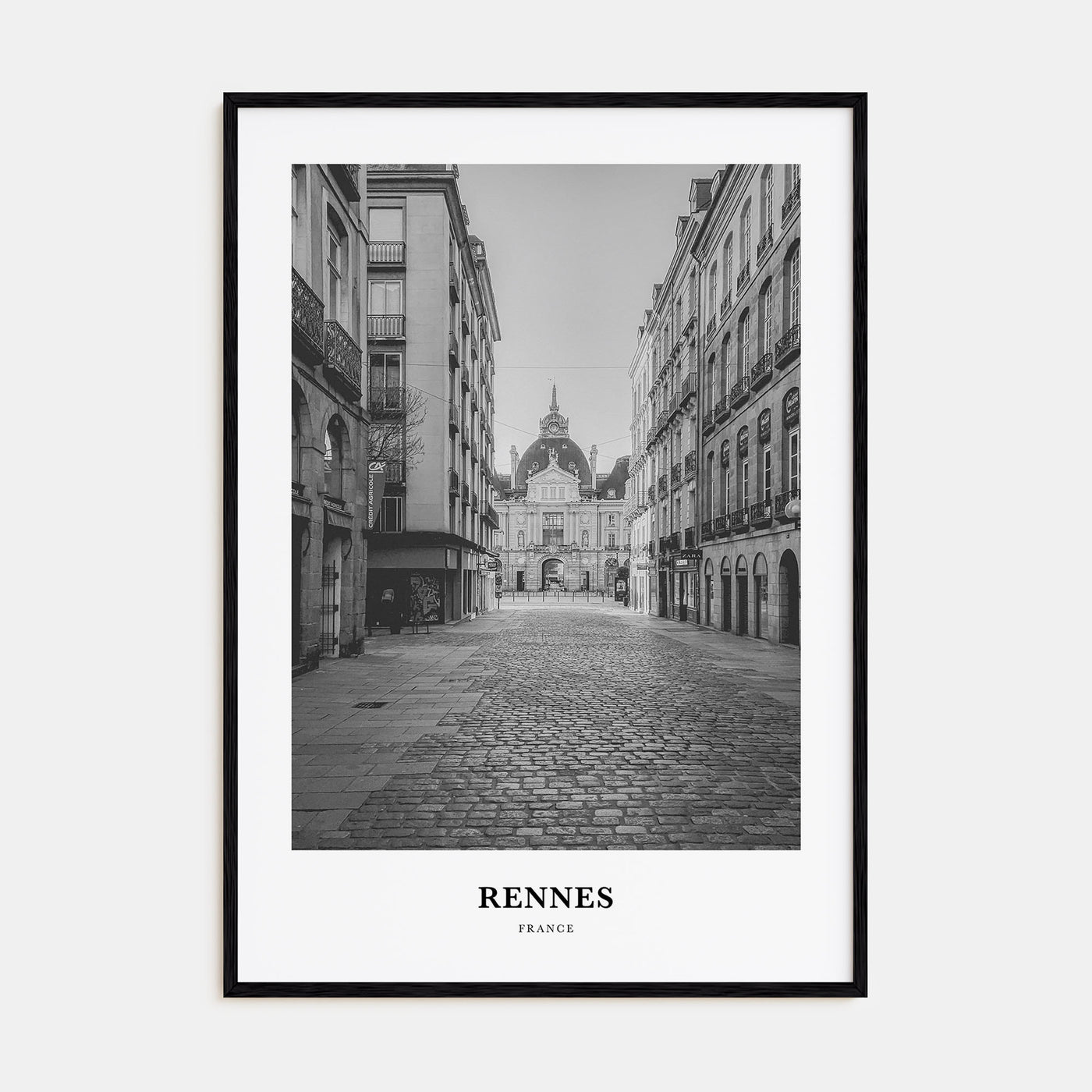 Rennes Portrait B&W Poster