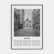 Rennes Travel B&W Poster