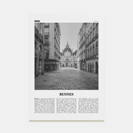 Rennes Travel B&W Poster