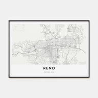 Reno Map Landscape Poster