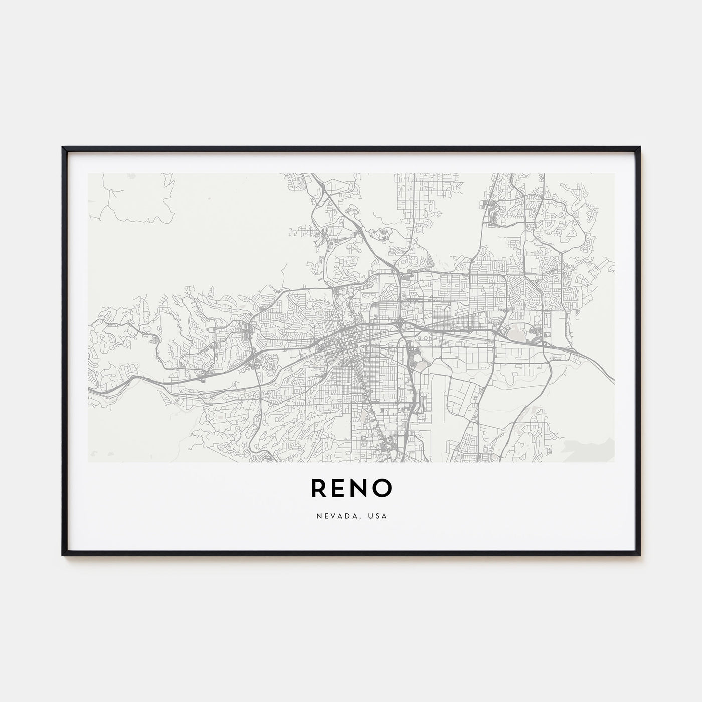 Reno Map Landscape Poster