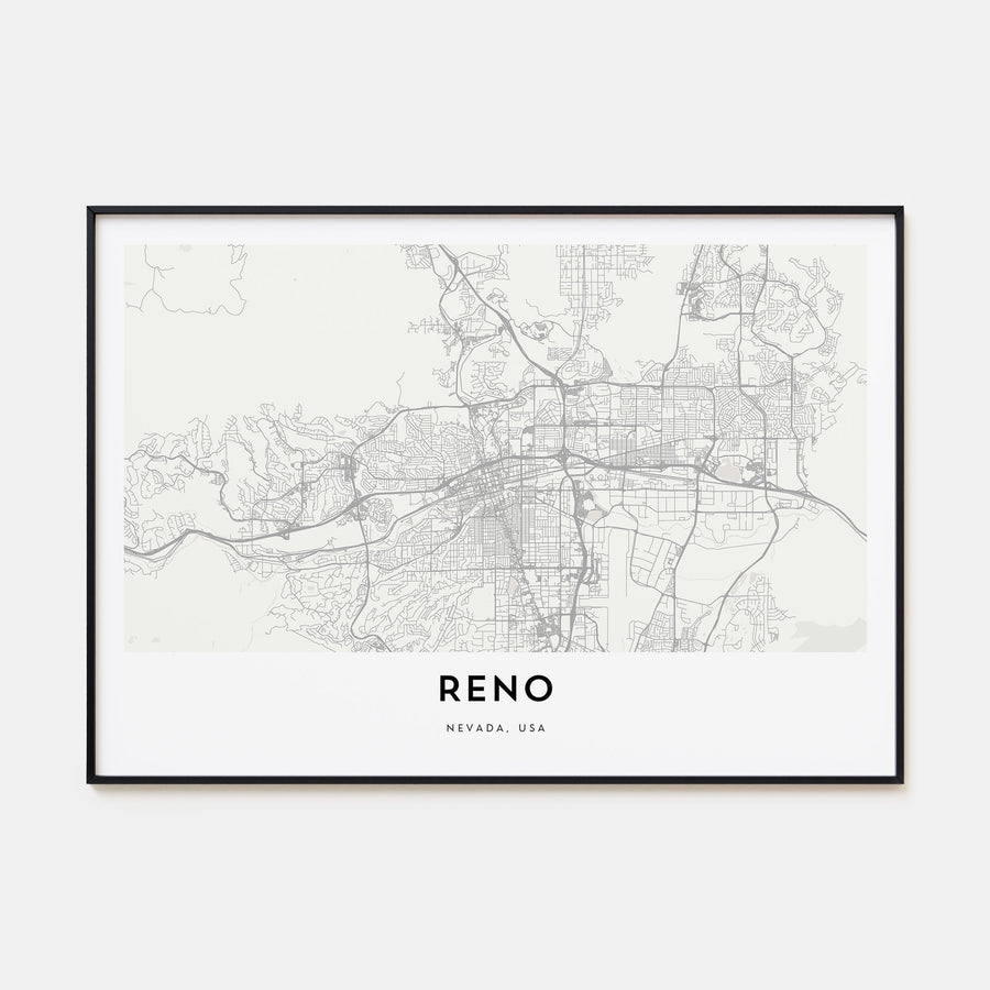 Reno Map Landscape Poster