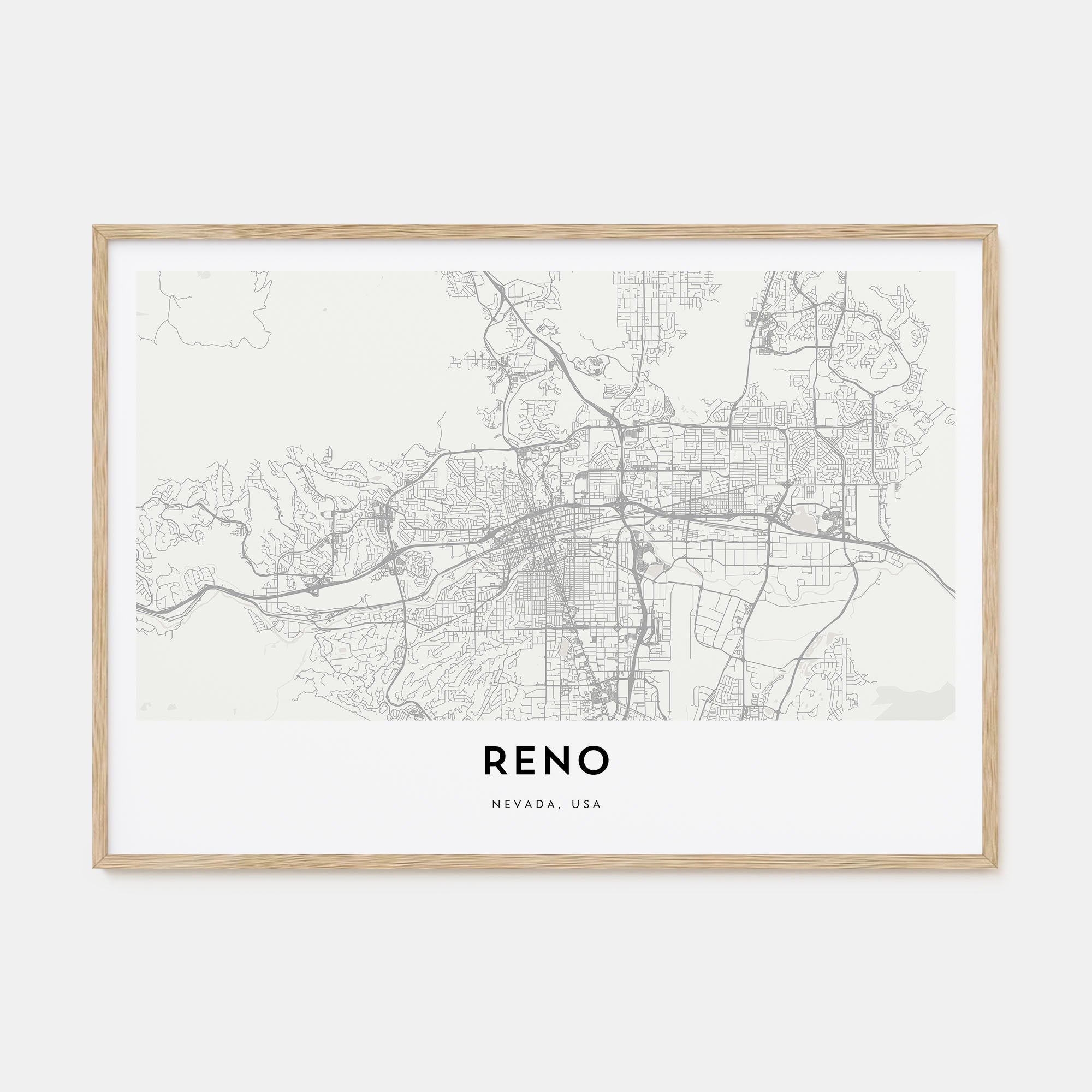 Reno Map Landscape Poster