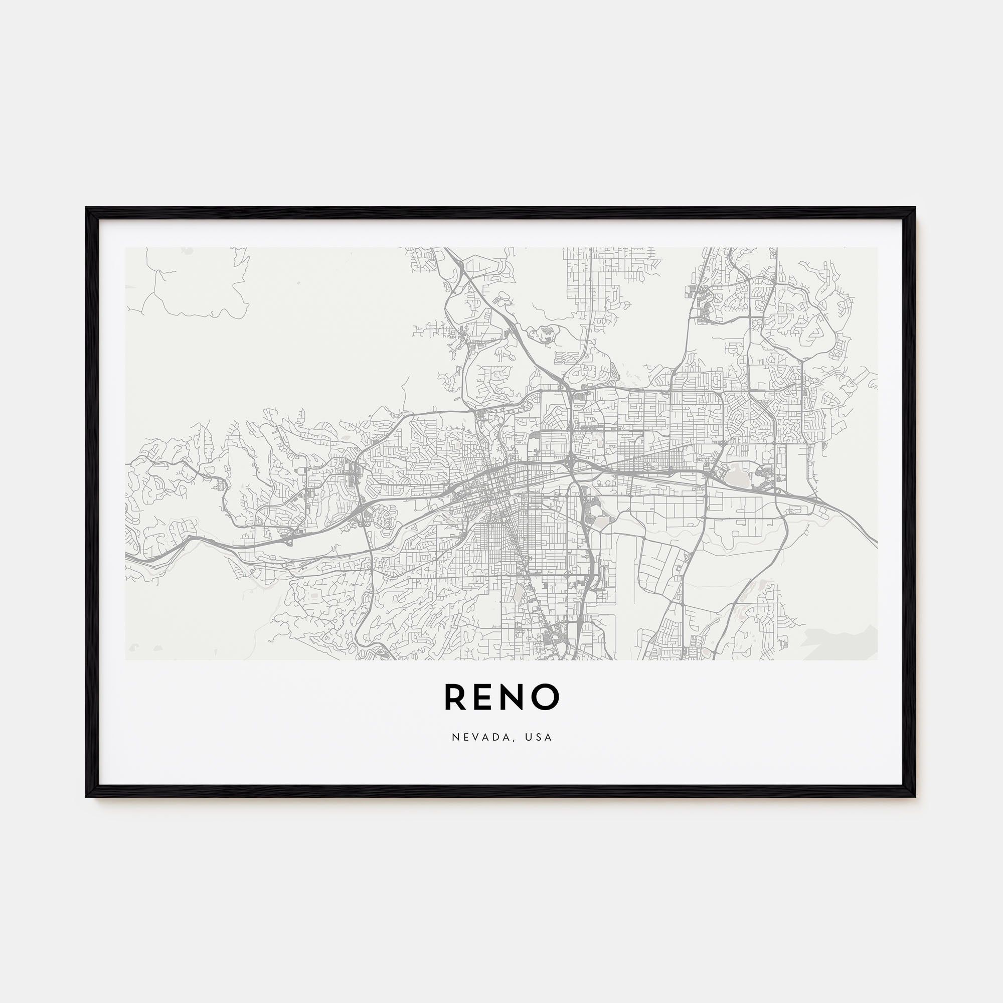 Reno Map Landscape Poster