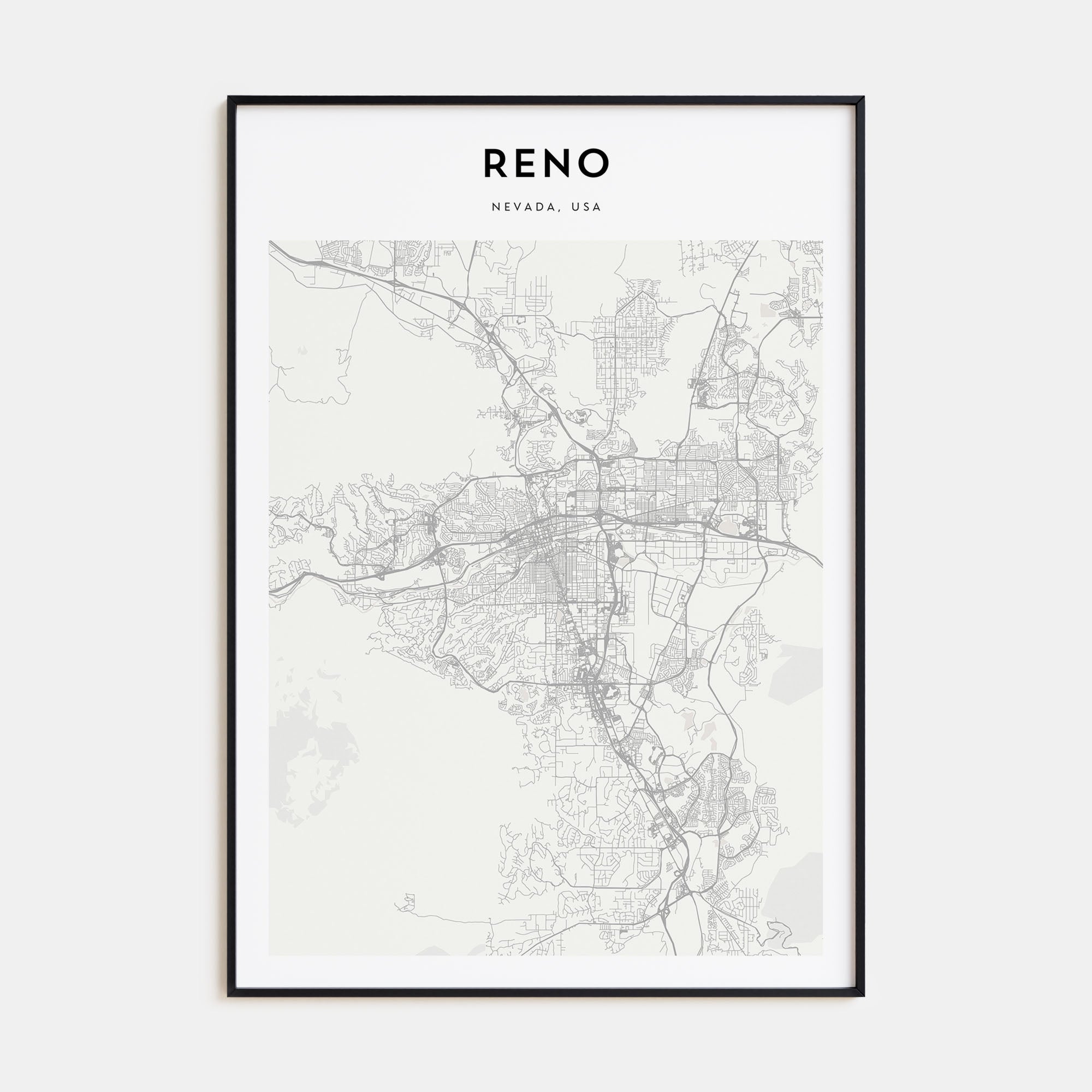 Reno Map Portrait Poster