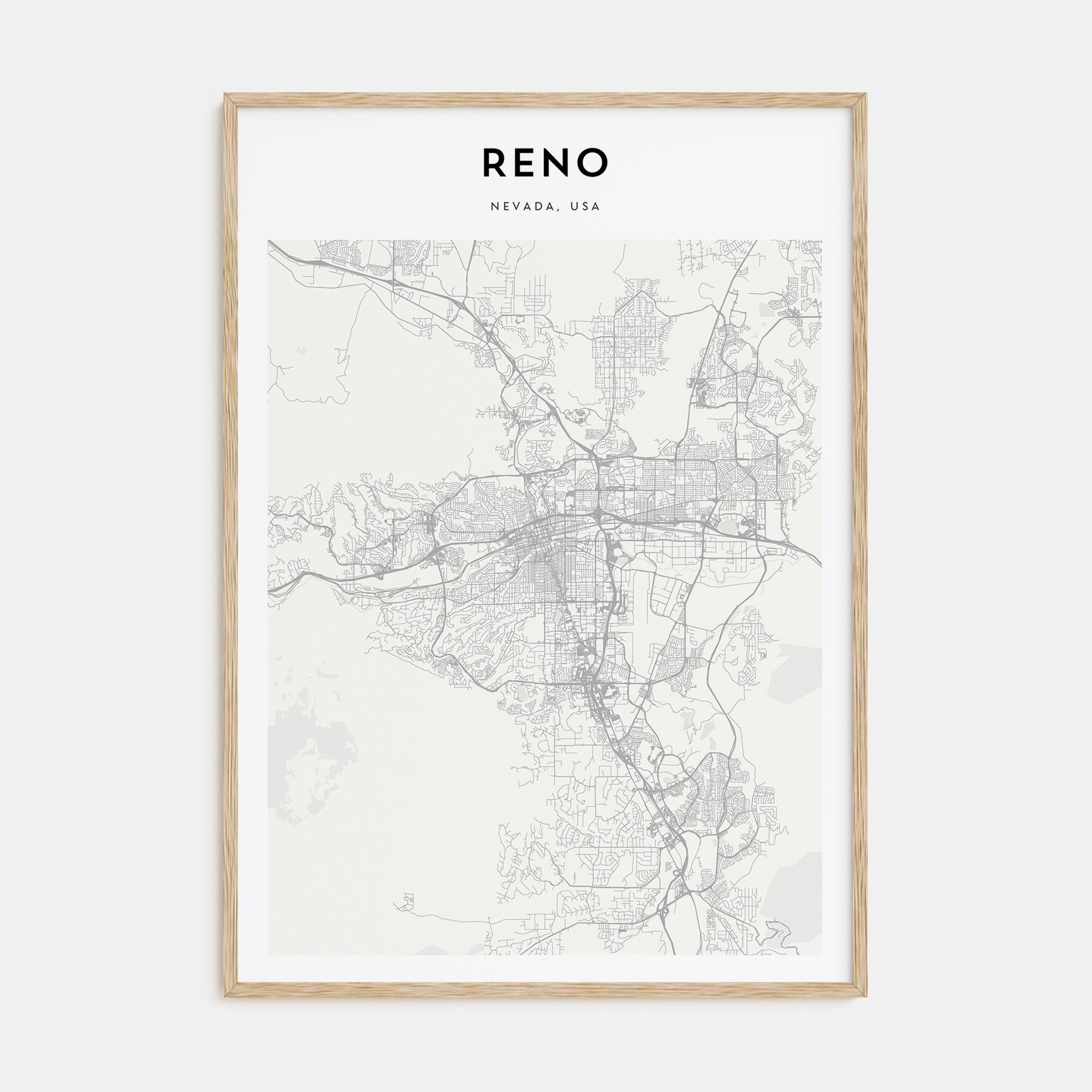 Reno Map Portrait Poster