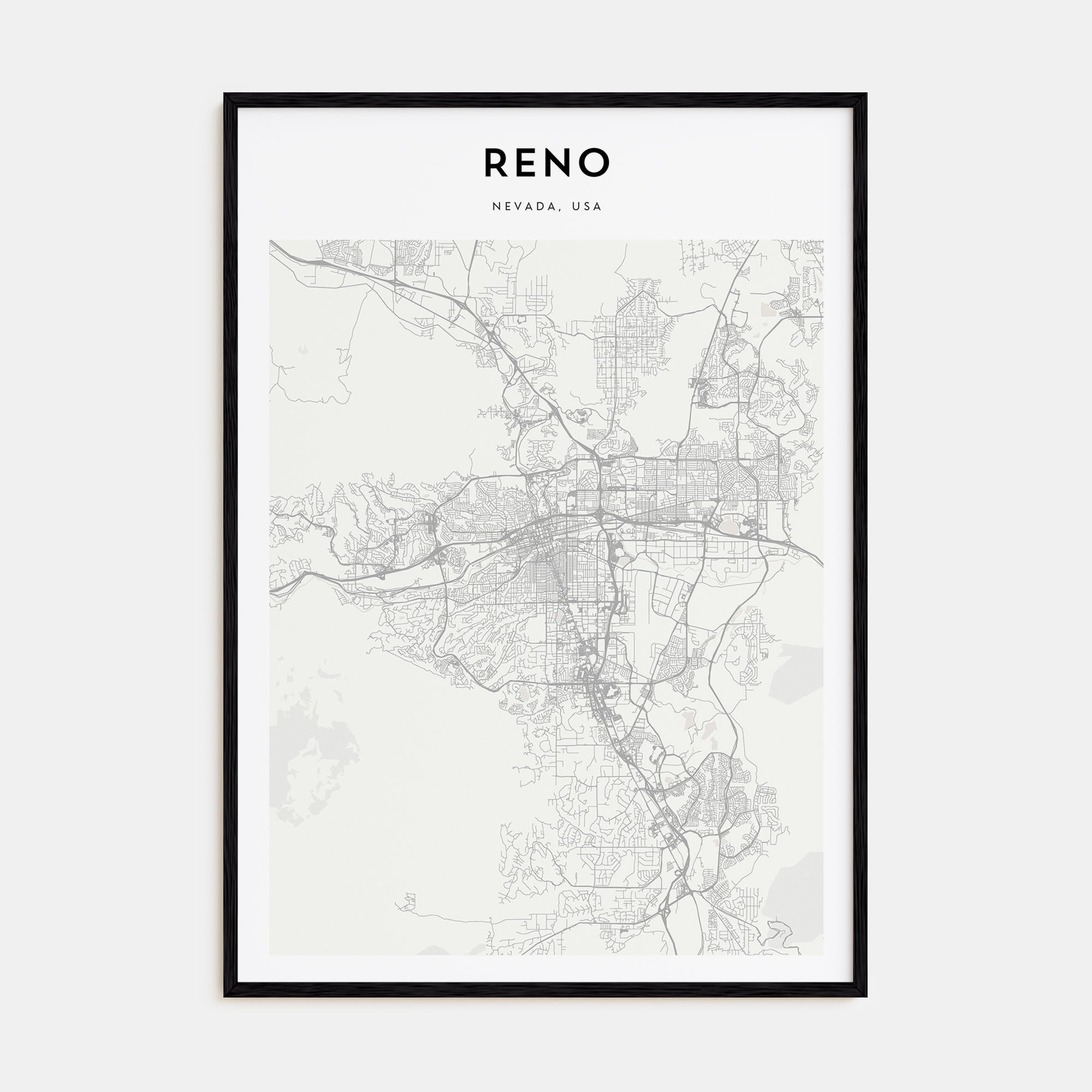 Reno Map Portrait Poster