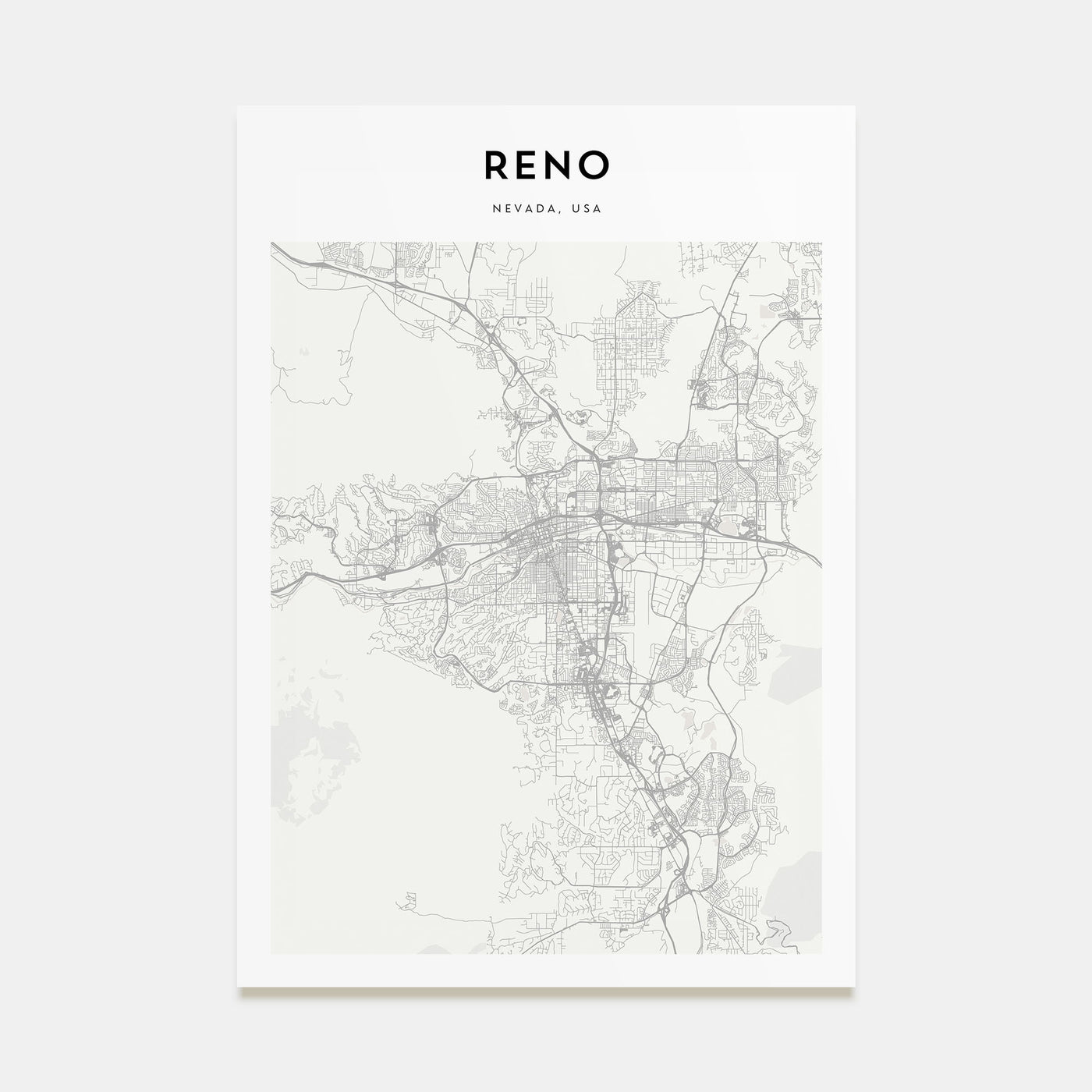 Reno Map Portrait Poster