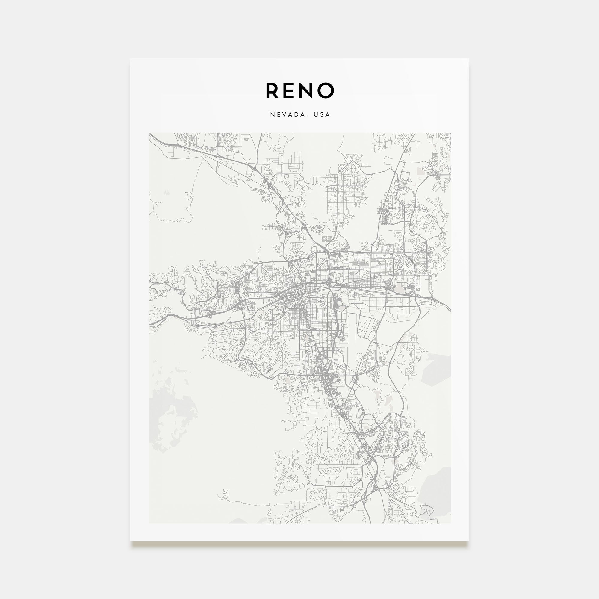 Reno Map Portrait Poster