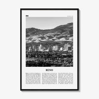 Reno Print Black and White, Reno Wall Art, Reno Poster, Reno Photo, Reno Wall Décor, Nevada, USA, United States, North America