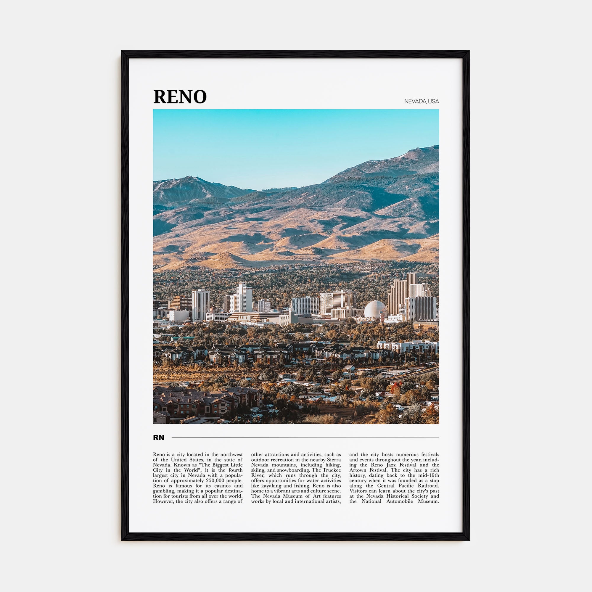 Reno Travel Color Poster