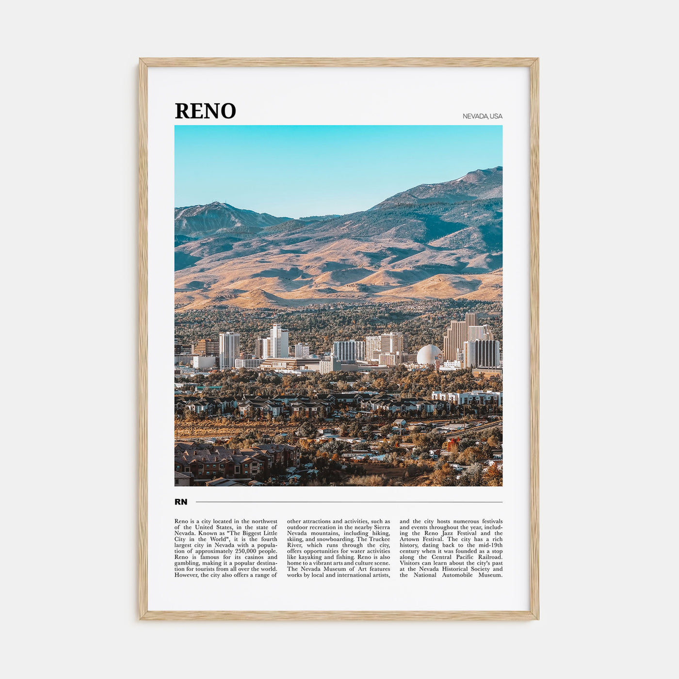 Reno Travel Color Poster