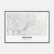 Renton Map Landscape Poster