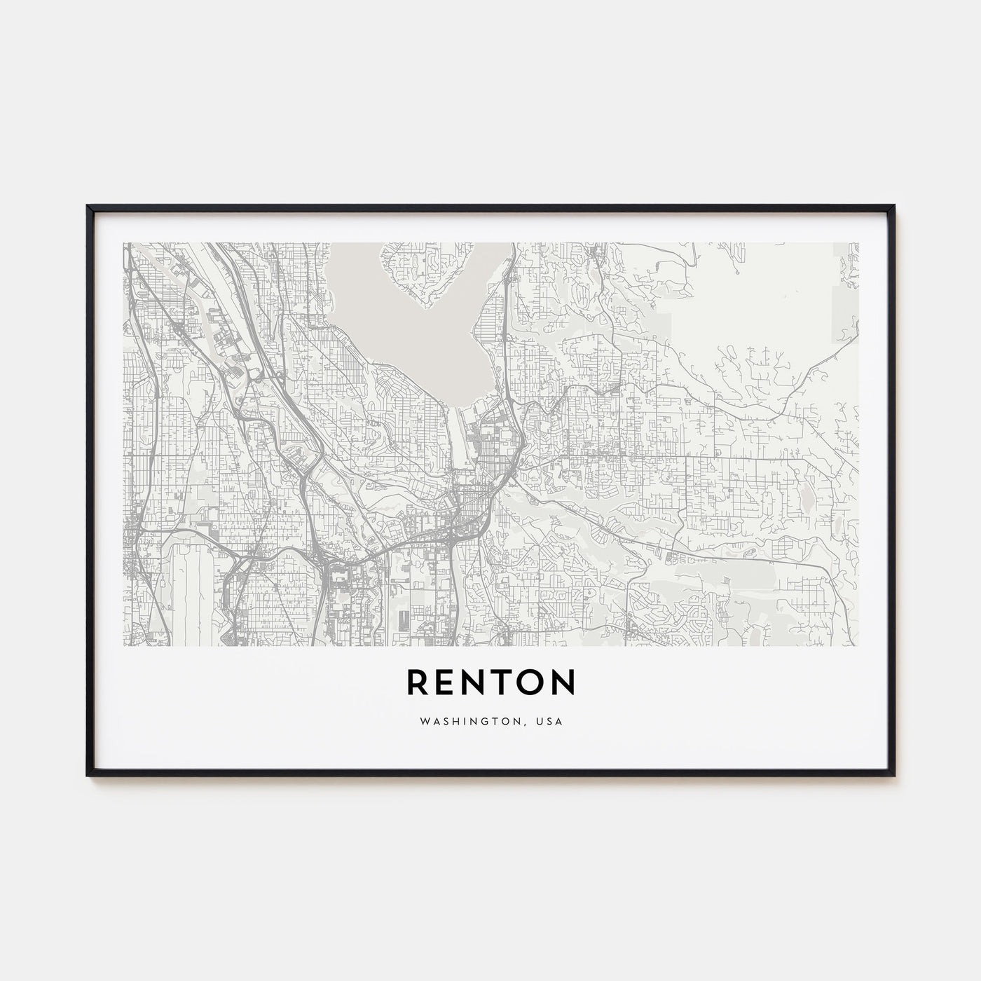 Renton Map Landscape Poster