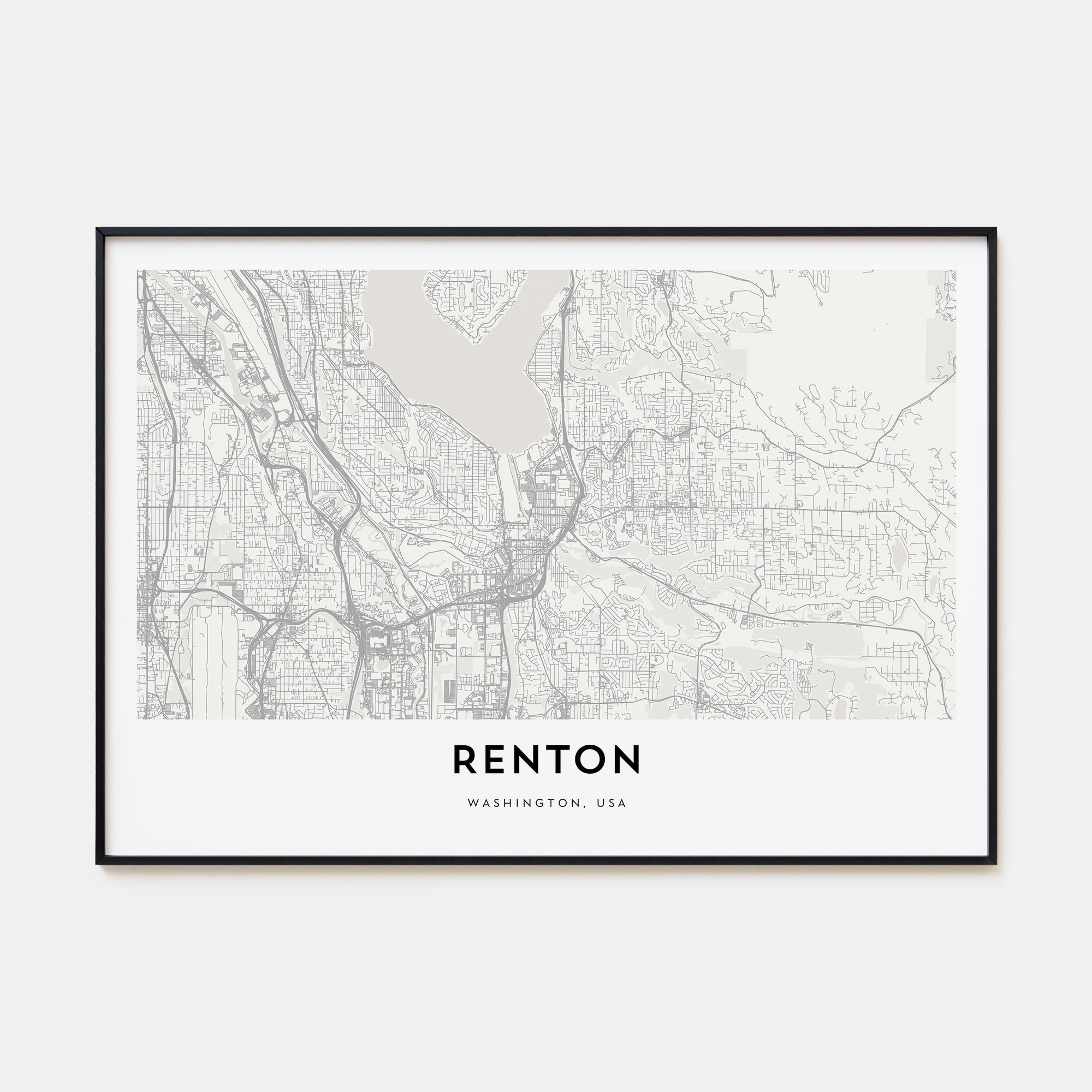 Renton Map Landscape Poster