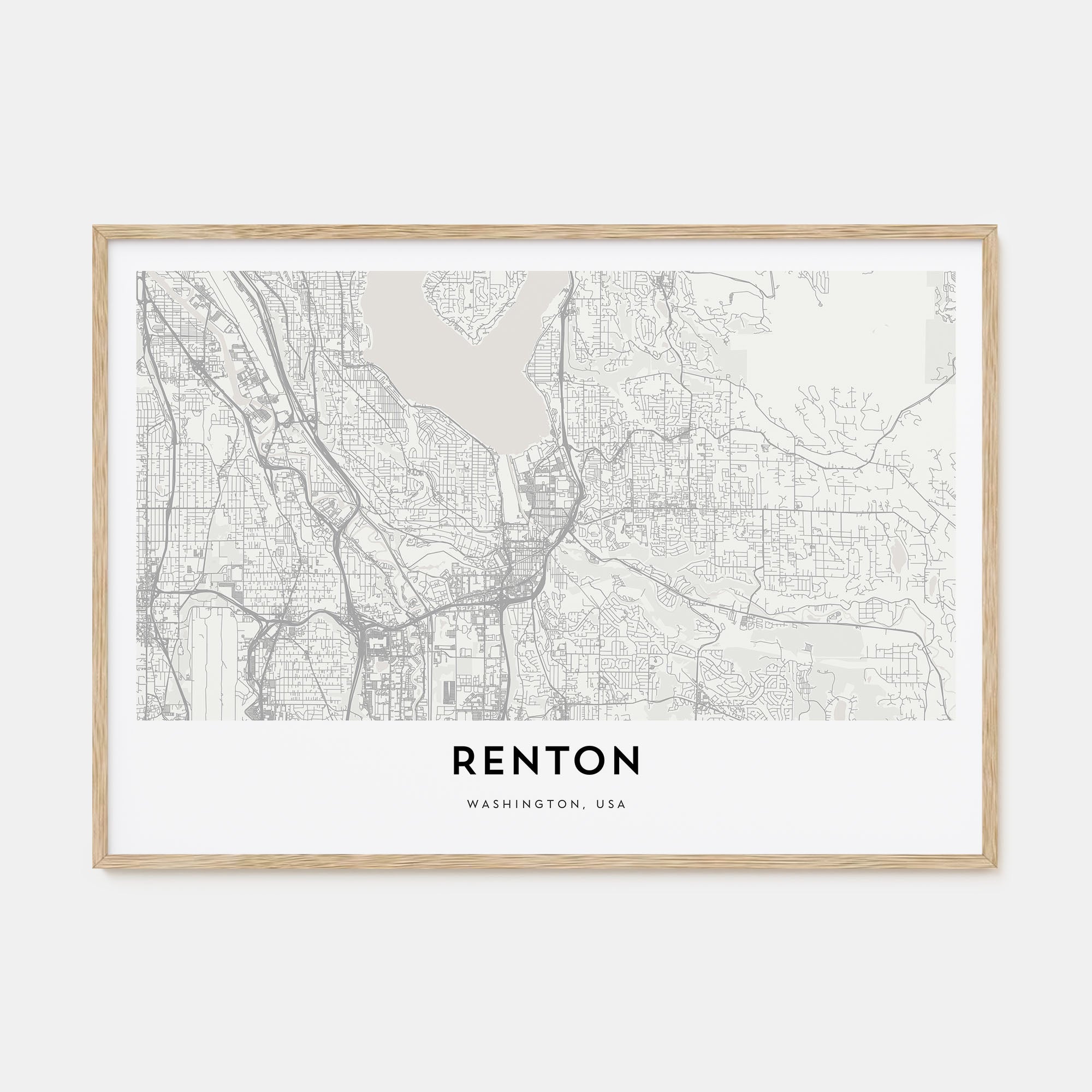 Renton Map Landscape Poster
