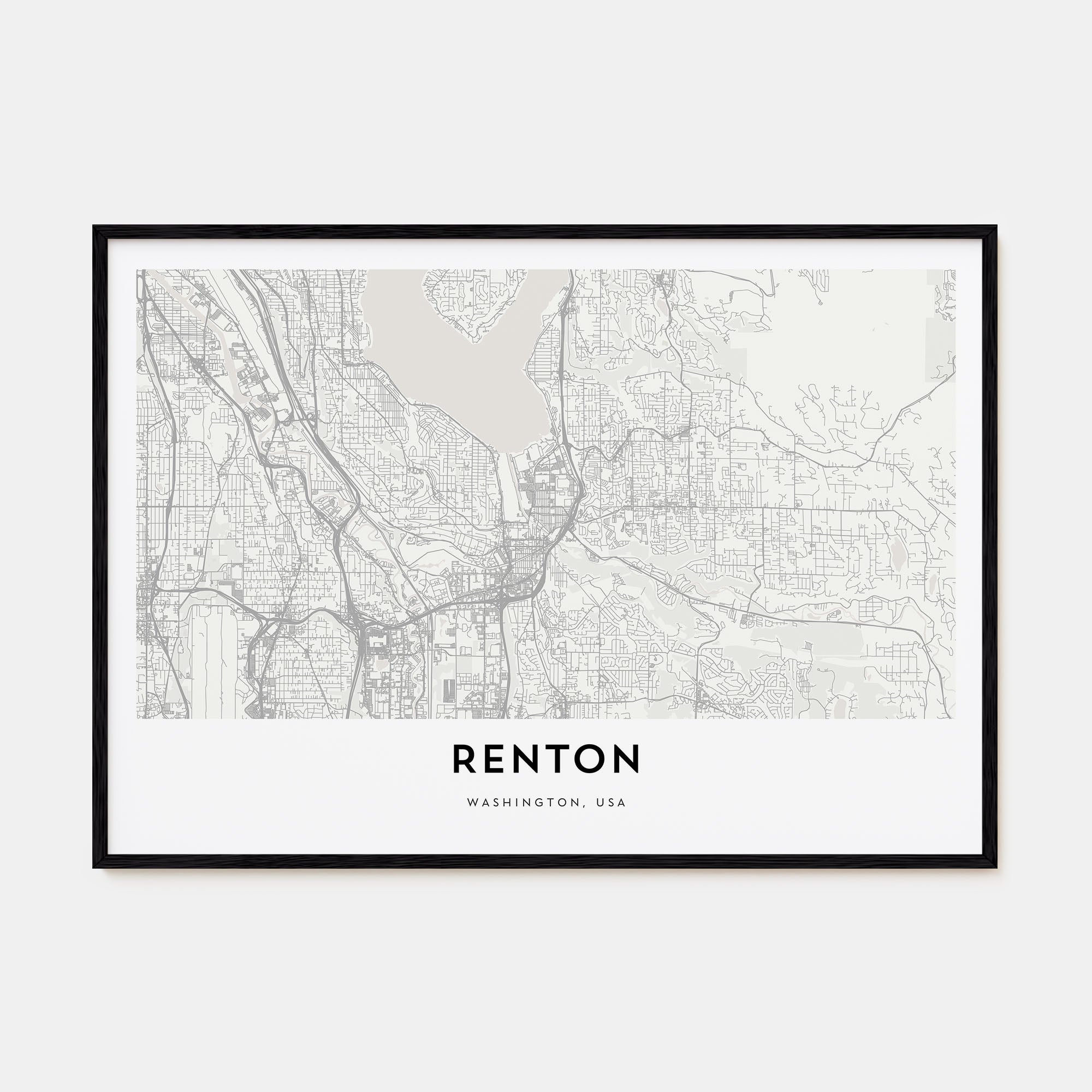 Renton Map Landscape Poster