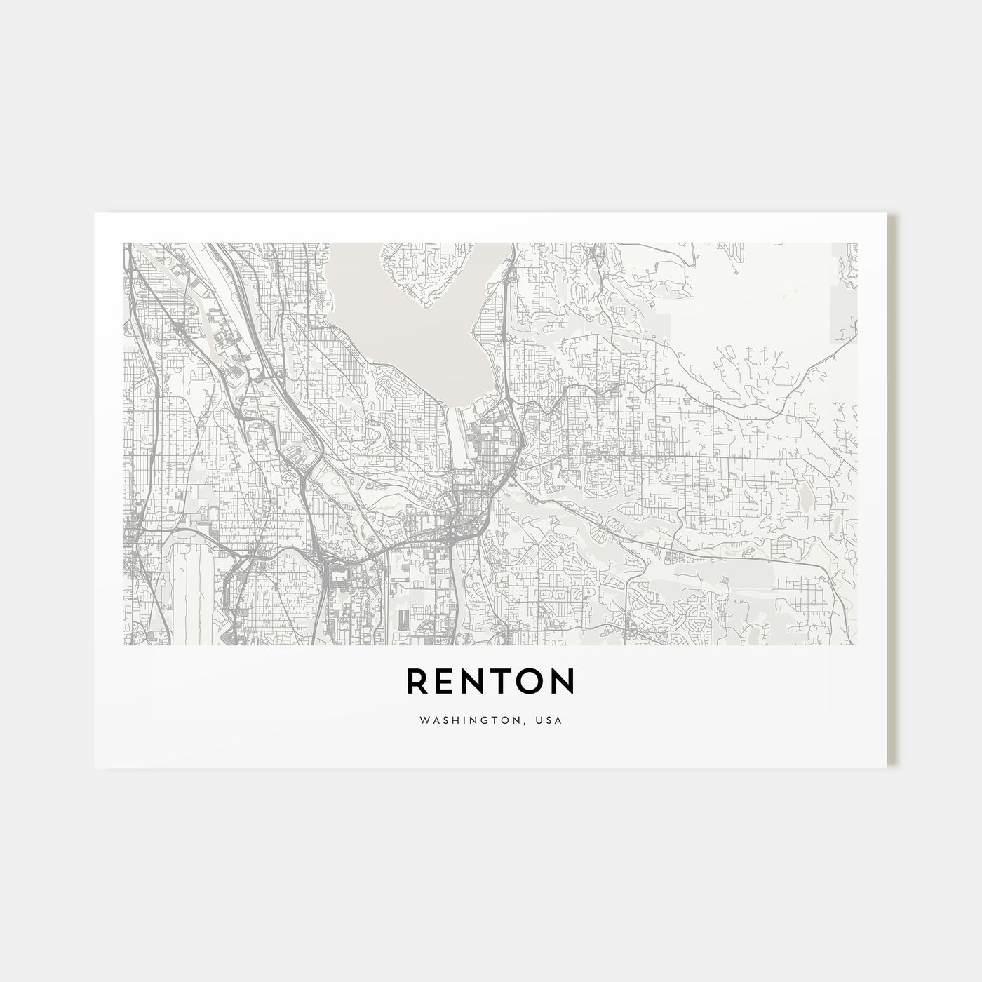 Renton Map Landscape Poster