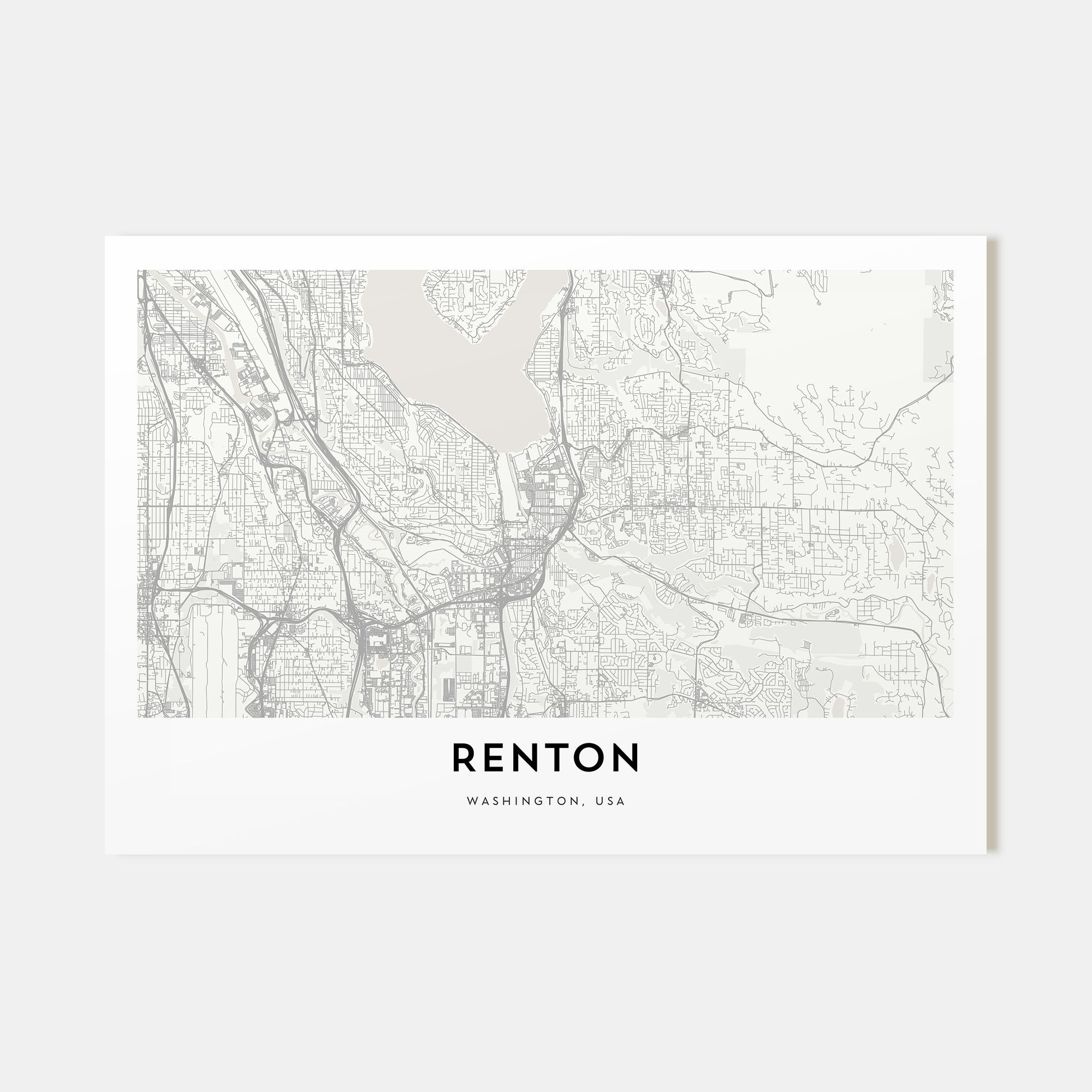 Renton Map Landscape Poster