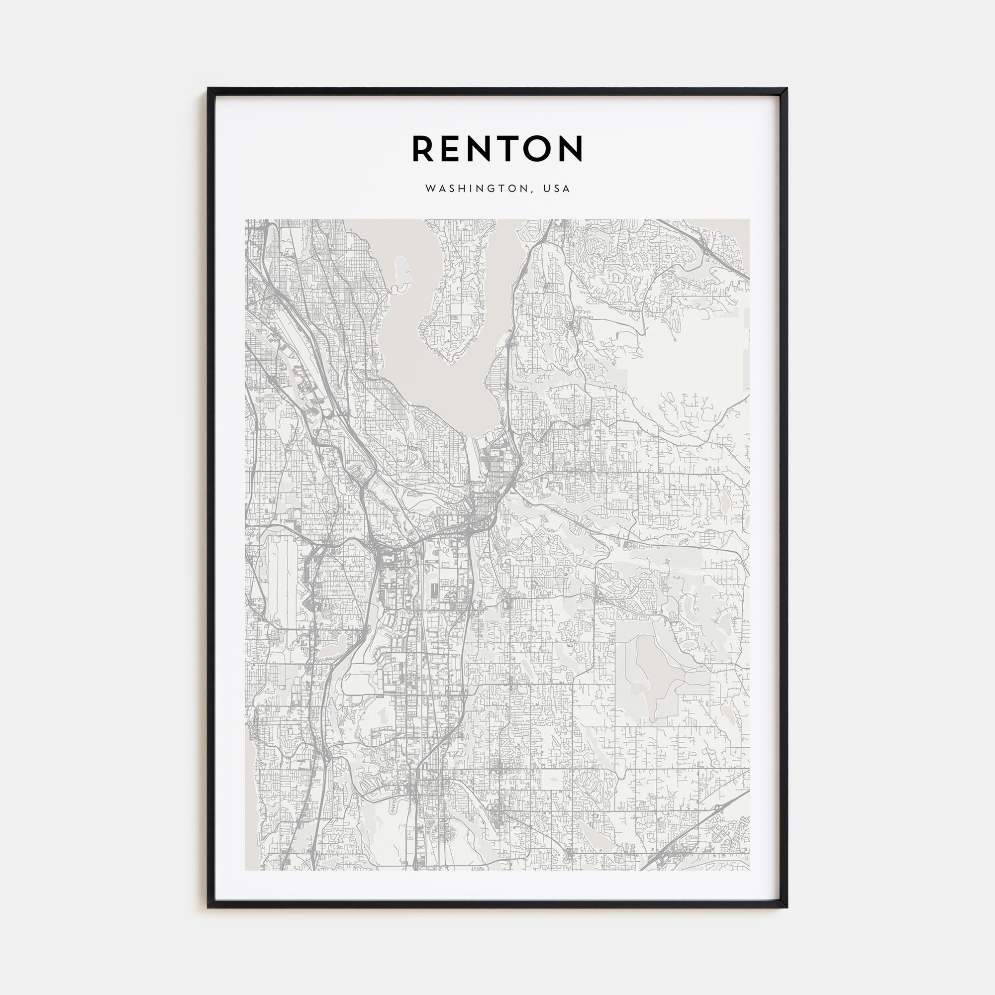 Renton Map Portrait Poster