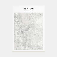 Renton Map Portrait Poster