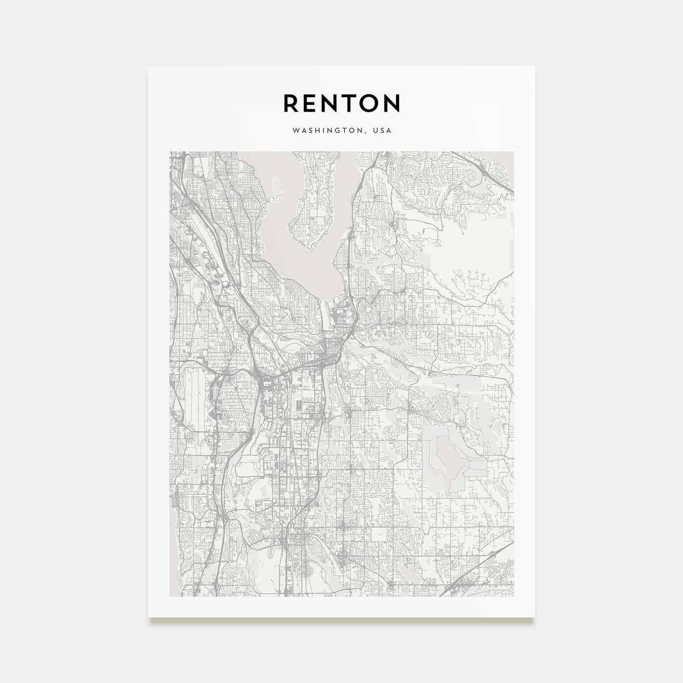 Renton Map Portrait Poster
