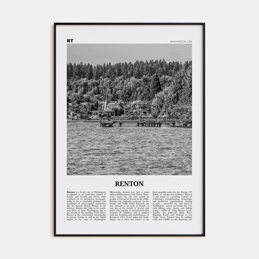 Renton Travel B&W Poster