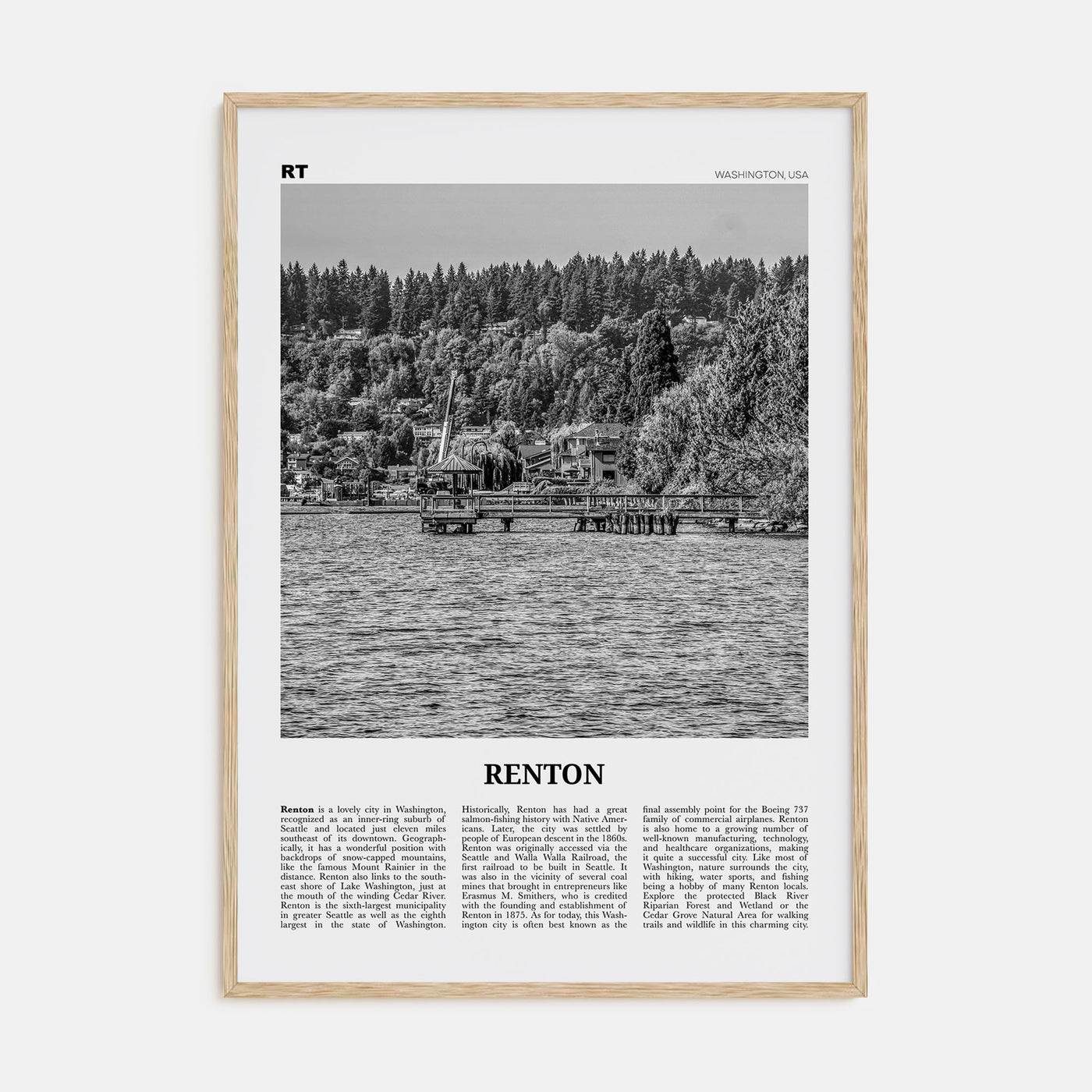 Renton Travel B&W Poster