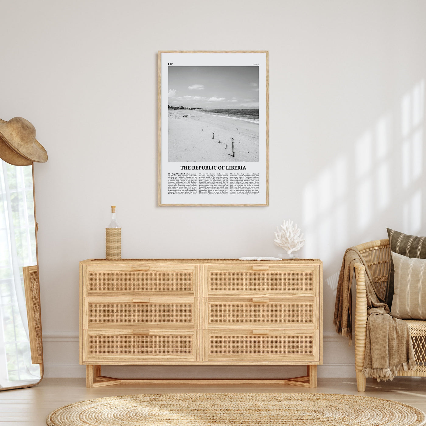 Republic of Liberia Travel B&W Poster