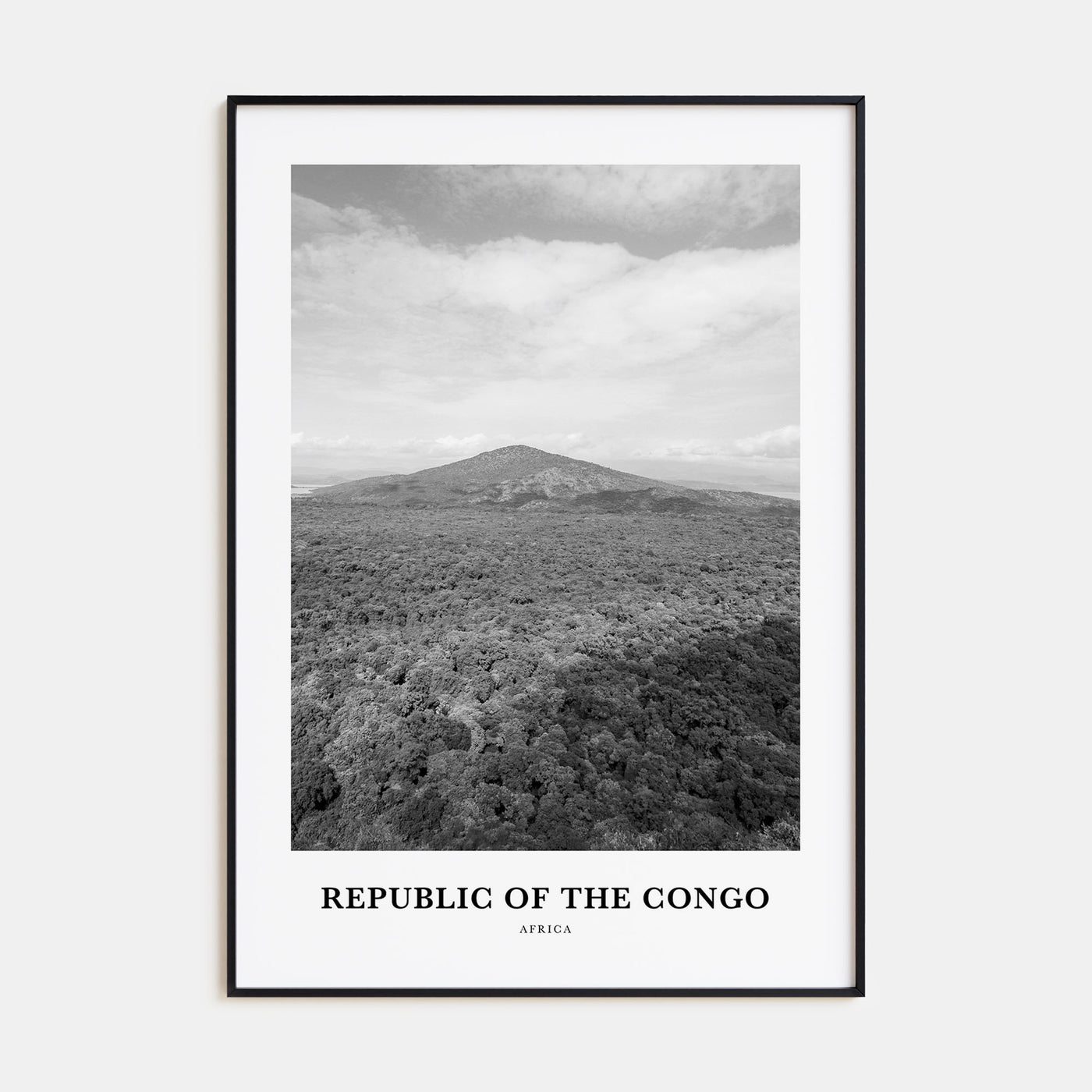 Republic of the Congo Portrait B&W Poster