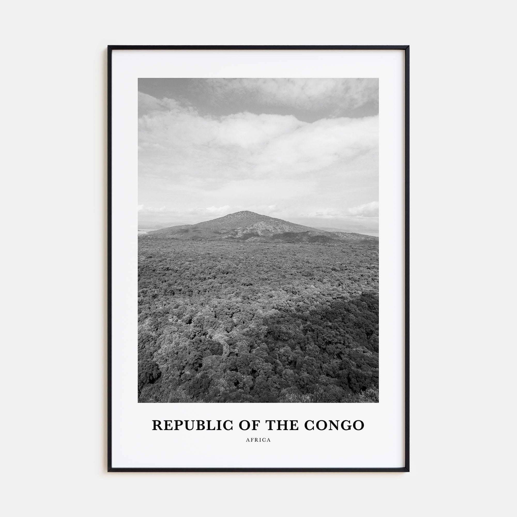 Republic of the Congo Portrait B&W Poster