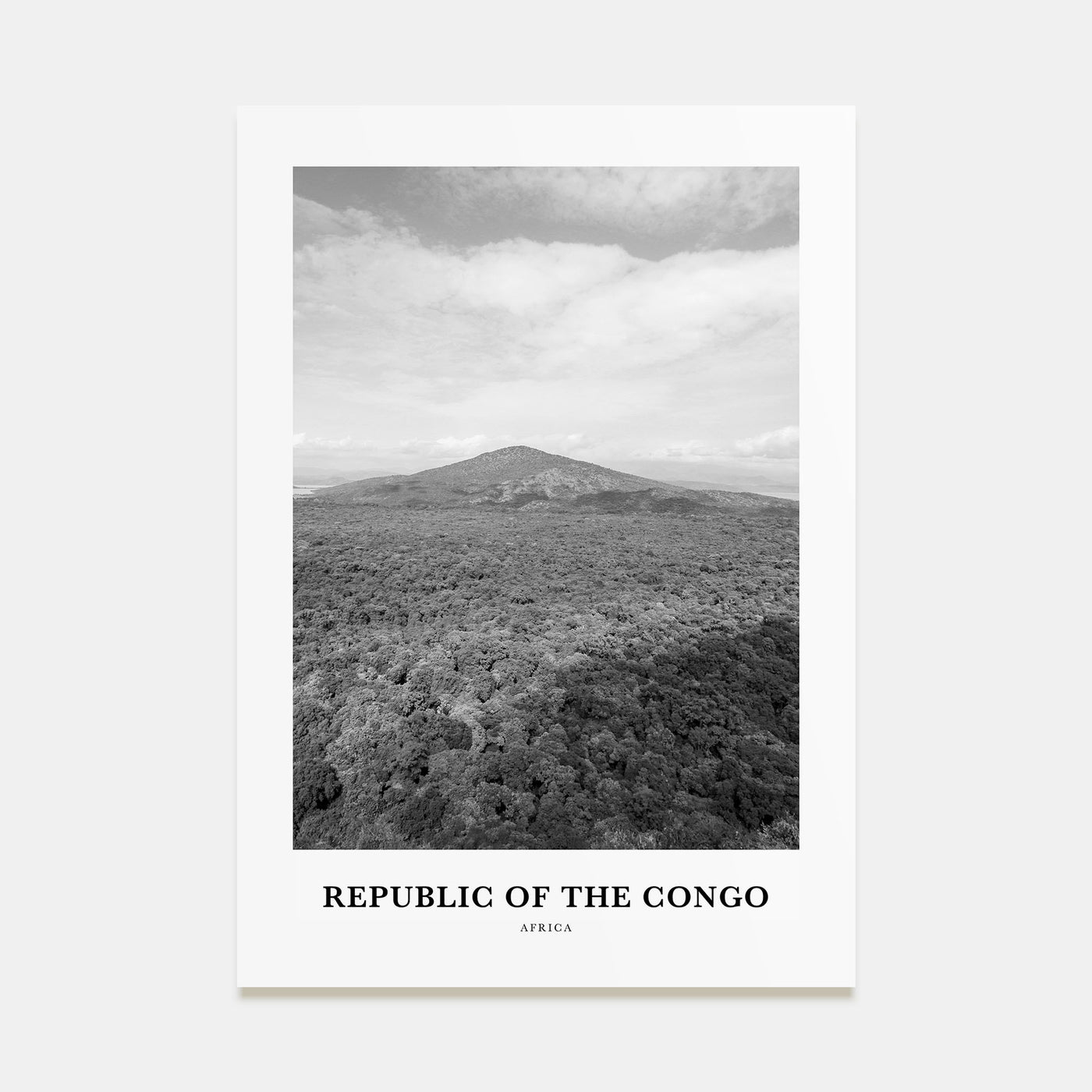 Republic of the Congo Portrait B&W Poster