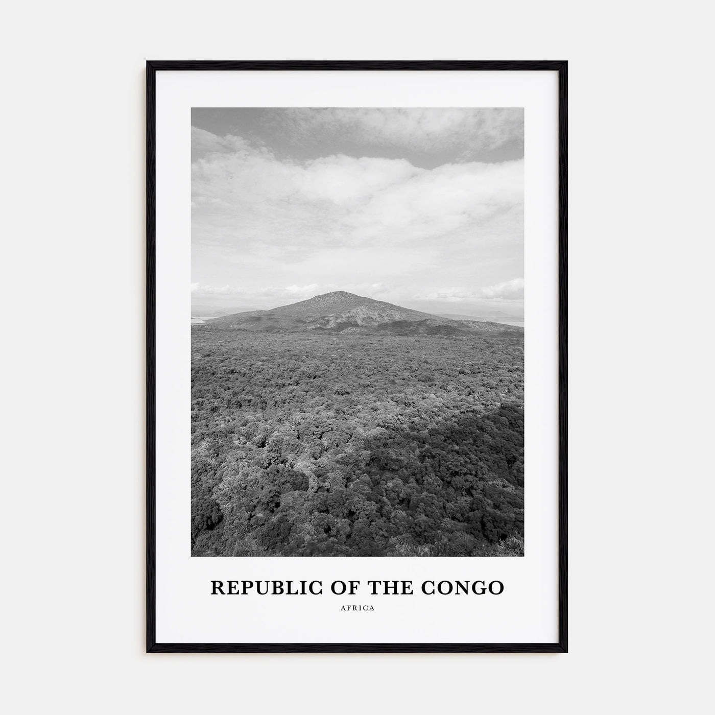 Republic of the Congo Portrait B&W Poster