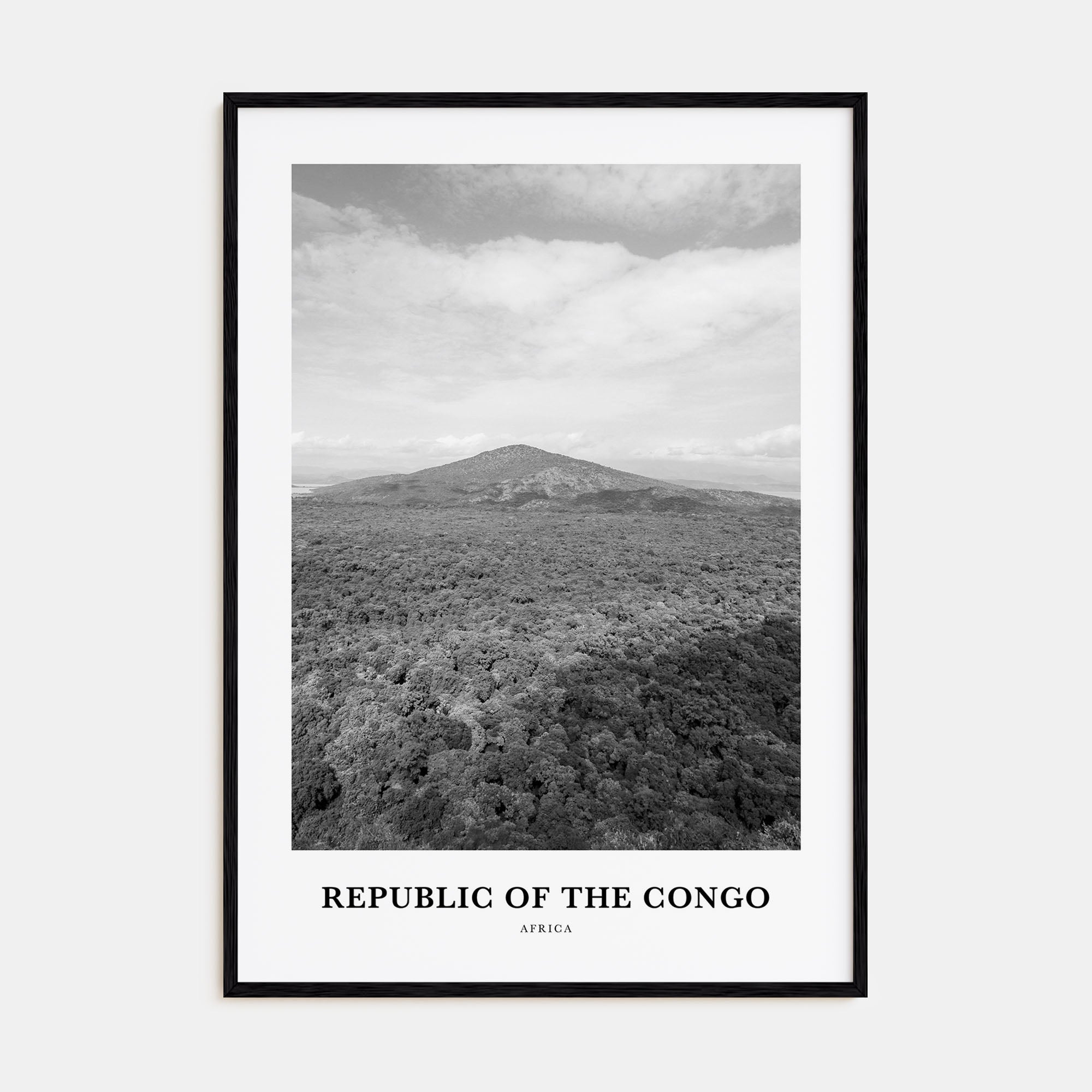 Republic of the Congo Portrait B&W Poster