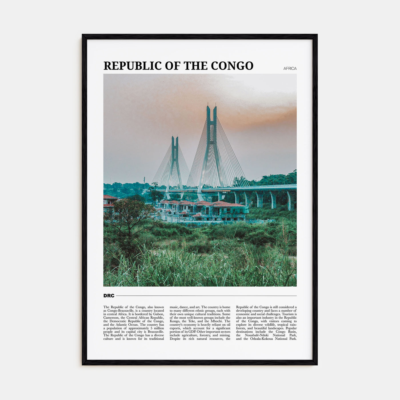 Republic of the Congo Travel Color Poster