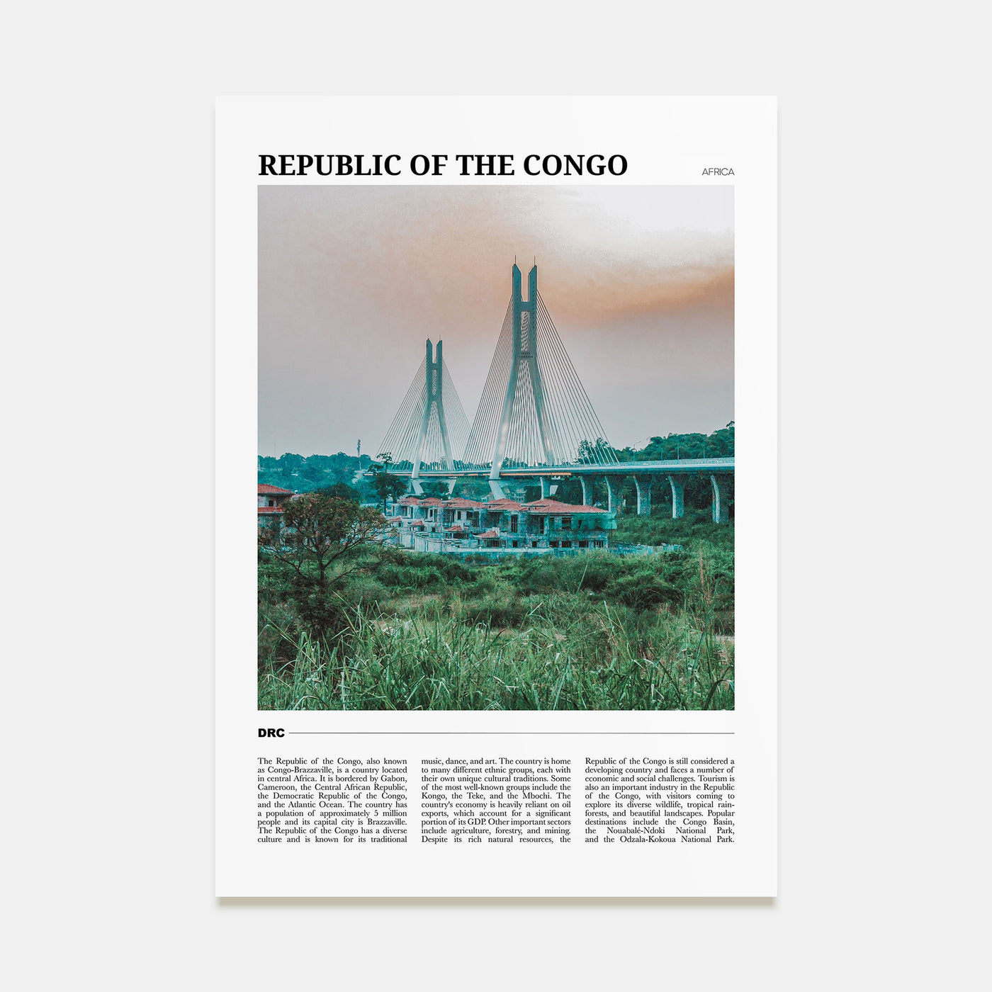 Republic of the Congo Travel Color Poster
